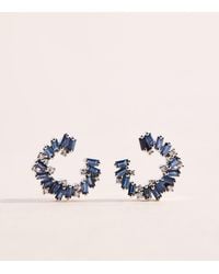 Suzanne Kalan - Diamond And Sapphire Frenzy Hoop Earrings - Lyst