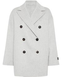 Brunello Cucinelli - Cashmere Double-Breasted Peacoat - Lyst