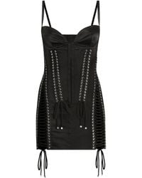 Dolce & Gabbana - Silk Lace-Tied Mini Dress - Lyst