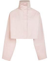 Alaïa - Cotton-Silk Cropped Jacket - Lyst