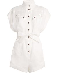 Zimmermann - Linen Cuffed Rhiannon Playsuit - Lyst
