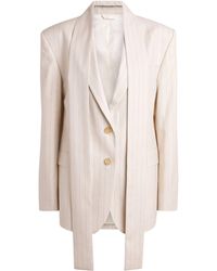 Acne Studios - Wool Pinstripe Scarf Blazer - Lyst