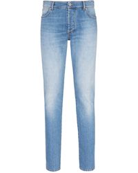 Balmain - Cotton-blend Slim-fit Jeans - Lyst