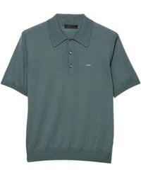 Prada - Wool Logo Polo Shirt - Lyst
