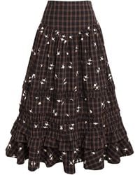 Ganni - Organic Cotton Printed Midi Skirt - Lyst