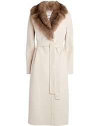 Yves Salomon - Wool-Cashmere Sable-Trim Coat - Lyst