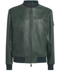 Isaia - Lambskin Varsity Bomber Jacket - Lyst