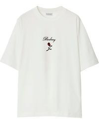 Burberry - Cotton Rose T-shirt - Lyst