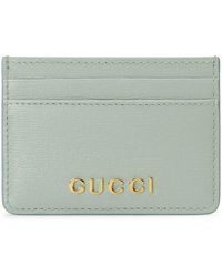 Gucci - Leather Letter Script Card Holder - Lyst