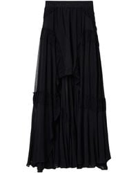 AllSaints - Ruched Asymmetric Dorina Maxi Skirt - Lyst