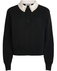 Sandro - Wool-Blend Embellished-Collar Sweater - Lyst