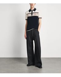 CASABLANCA - Wool Stripe Café Culture Polo Shirt - Lyst