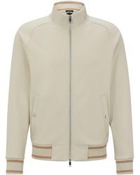 BOSS - Striped T-Smith Zip-Up Sweatshirt - Lyst