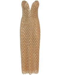Carolina Herrera - Embellished V-Neck Gown - Lyst