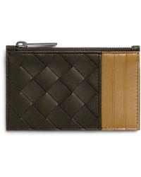 Bottega Veneta - Leather Intrecciato Zipped Card Case - Lyst