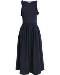Claudie Pierlot - Cotton Ruffled Midi Dress - Lyst