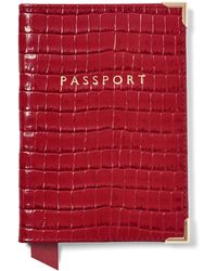 Aspinal of London - Croc-Embossed Leather Passport Cover - Lyst