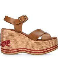 Chloé - Leather Sand Wedge Espadrilles 105 - Lyst