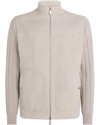 Eleventy - Suede Bomber Jacket - Lyst