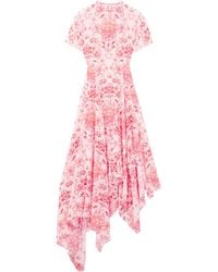 McQueen - Silk Sailor-Tattoo Asymmetric Maxi Dress - Lyst