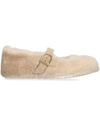 Birkenstock - Shearling Santa Clarita Ballet Flats - Lyst