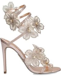 Rene Caovilla - Satin Floral Cleo Sandals 105 - Lyst