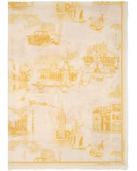Burberry - Wool-Silk London Landmarks Scarf - Lyst