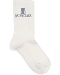 Balenciaga - Cotton-Blend Logo Socks - Lyst