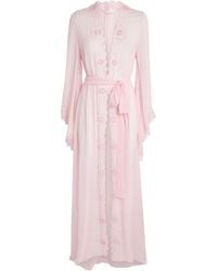 Rosamosario - Silk Georgette Embellished Robe - Lyst