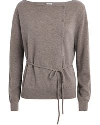 St. Agni - Cashmere Belted Asymmetrical Cardigan - Lyst