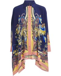 Etro - Silk Floral Asymmetric Shirt - Lyst