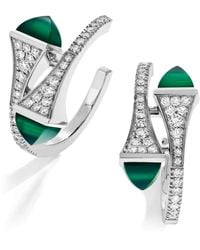 Marli New York - Diamond And Agate Cleo Hoop Earrings - Lyst