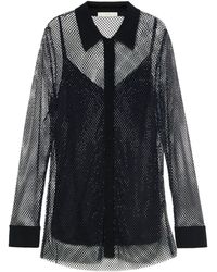 Marina Rinaldi - Embellished Mesh Shirt - Lyst