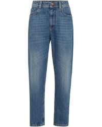 Brunello Cucinelli - Baggy Tapered Jeans - Lyst