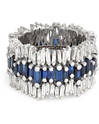 Suzanne Kalan - Diamond And Sapphire Triple Stack Eternity Band - Lyst