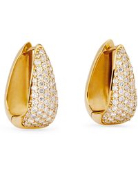 Jennifer Meyer - Mini And Diamond Edith Elongated Teardrop Huggie Earrings - Lyst