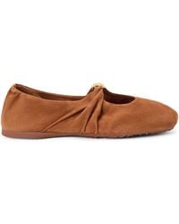 Loewe - Suede Pebble Soft Ballet Flats - Lyst