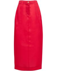 KHAITE - Silk Lucian Pencil Midi Skirt - Lyst
