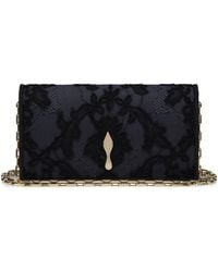 Christian Louboutin - Bettina Crepe Satin Lace Clutch Bag - Lyst