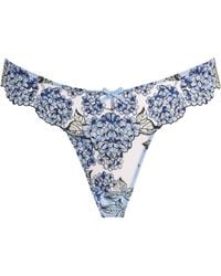 Fleur du Mal - Embroidered Hydrangea Thong - Lyst