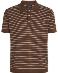 A.P.C. - Cotton Stripe Tristan Polo Shirt - Lyst
