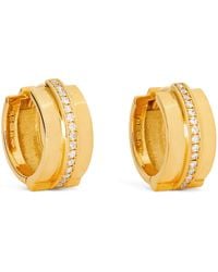 Azlee - And Diamond Staircase 3-Tier Huggie Earrings - Lyst