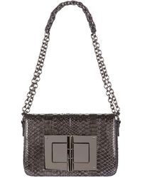 Tom Ford Medium Python Natalia Bag - Gray