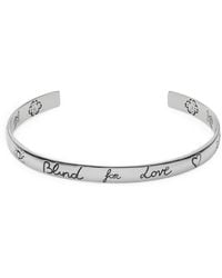 Gucci - Sterling Silver Blind For Love Bangle - Lyst
