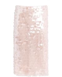 Tory Burch - Sequin Mesh Midi Skirt - Lyst