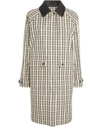 Yves Salomon - Cotton Leather-Trim Check Trench Coat - Lyst