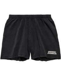 Balenciaga - Cotton Masking Tape Logo Shorts - Lyst