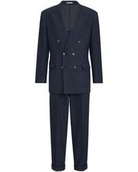 Brunello Cucinelli - Wool-Cashmere Prince Of Wales Check 2-Piece Suit - Lyst