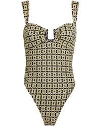 Away That Day - Geometric Print Cannes Swimsuit - Lyst