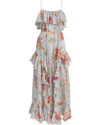 Zimmermann - Silk Floral Roselight Midi Dress - Lyst